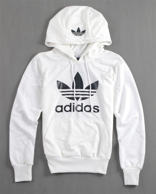  Classic White Adidas Trefoil Hoodie